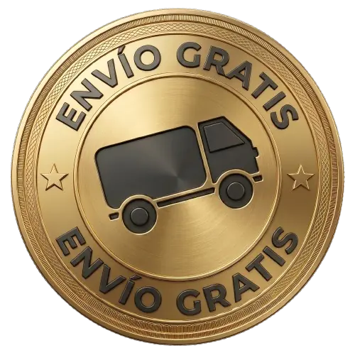 Sello premium dorado de Envío Gratis con ícono de camión de entrega. Garantiza envío gratuito para la Collar Cruz Grabada™ de acero inoxidable 316L. Compra segura con entrega rastreable en la tienda oficial Élite Luxe Store.